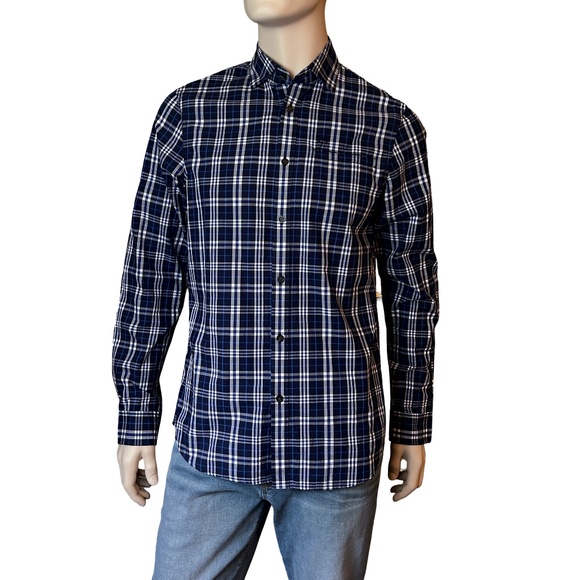 Armani Exchange A|X Long Sleeve Plaid Shirt Long Sleeve Monogrammed Branded NWOT - Picture 14 of 16